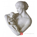 marble mother and baby head sculpture